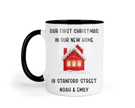 Personalised First Christmas New Home Mug & Coaster Set