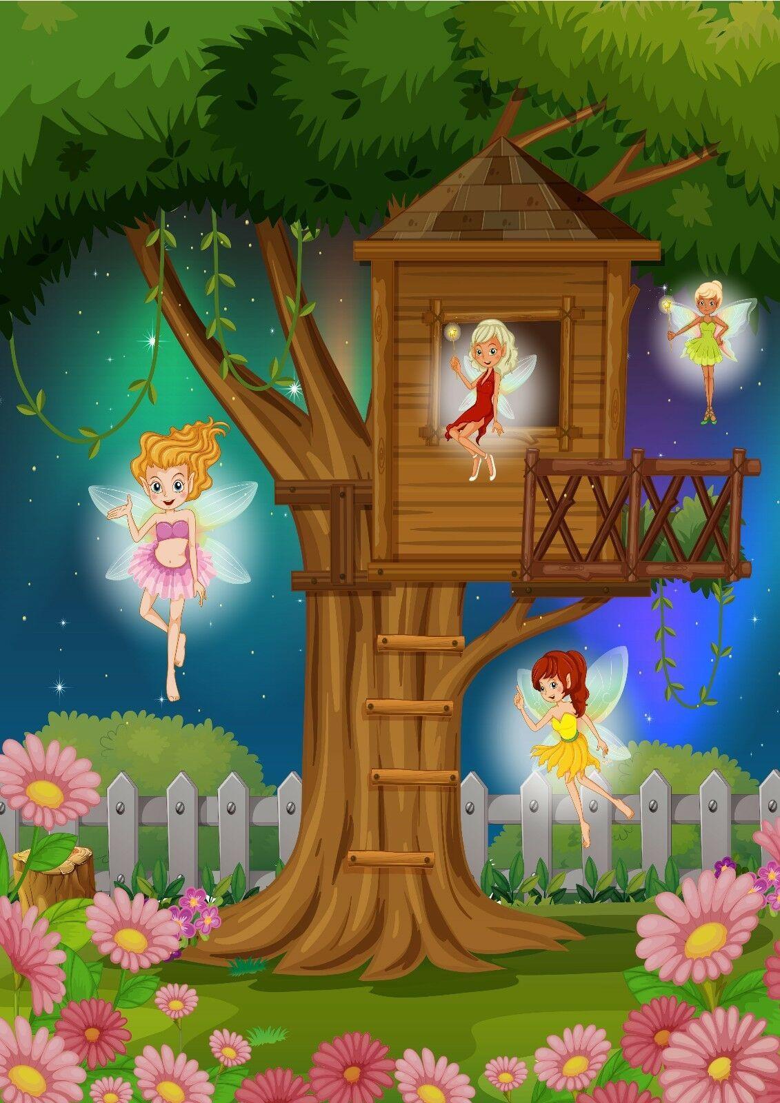 Fairy Tree Fantasy Girls Bedroom Nursery Giant Poster - A4 A3 A2 A1 Sizes