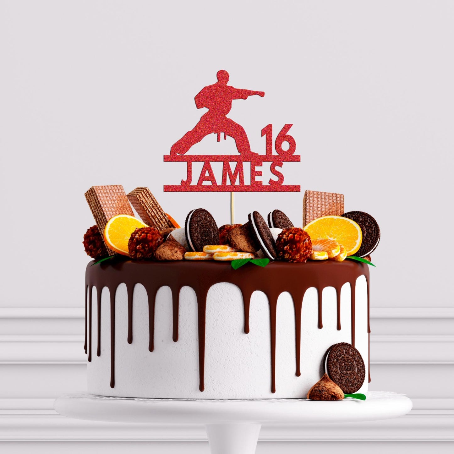 Personalised Fighting Cake Topper Custom Judo MMA Decoration Any Name & Age for the Ultimate Celebration