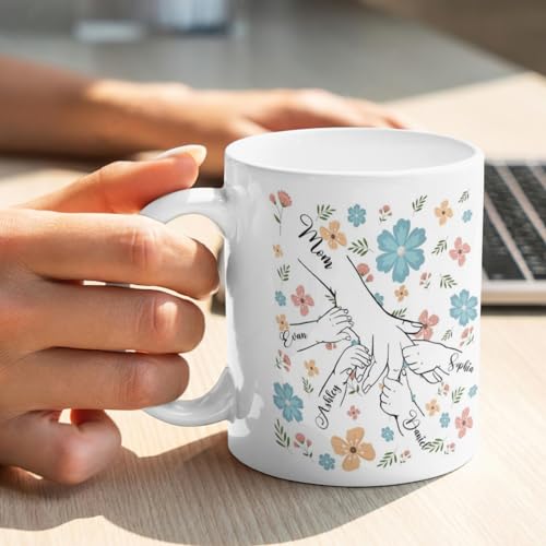 Personalized Mom Mama Holding Kid s Hands | Customised Coffee Mug | 11 OZ