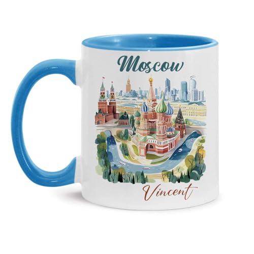 Personalized Moscow With Name Custom Russia | Customised Coffee Mug | 11 OZ