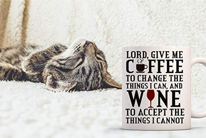 Funnwear Lord Give Me to Change The Things I | Ceramic Coffee Mug | 11 OZ
