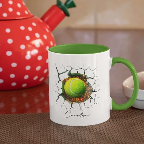 Personalized Unique Tennis Customized Name | Customised Coffee Mug | 11 OZ