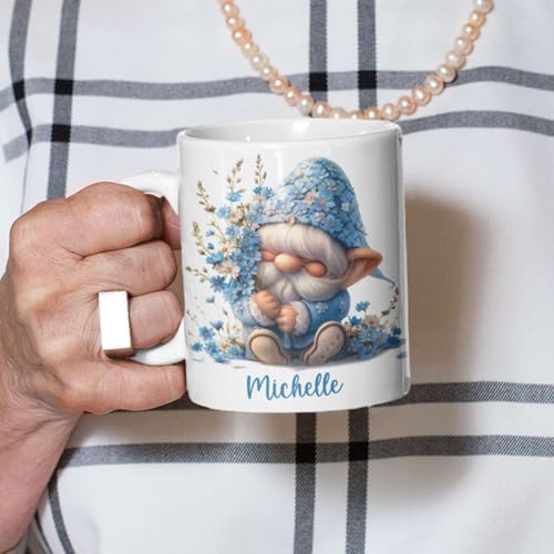 Forget Me Not Gnome Gift For Lover | Customised Coffee Mug | 11 OZ