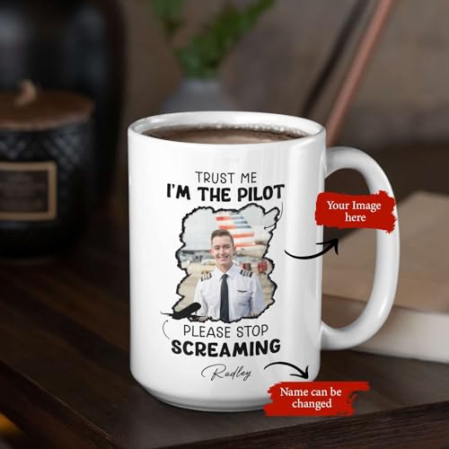 Customized Name And Photo Pilot Trust Me I | Customised Coffee Mug | 11 OZ