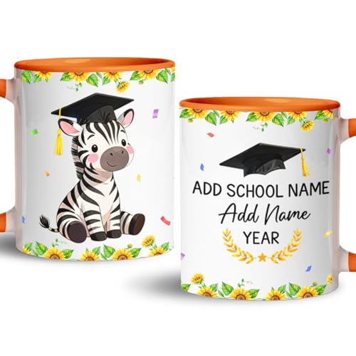 Custom Happy Graduation Zebra Accent | Customised Coffee Mug | 11 OZ