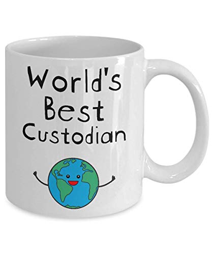 World s Best Custodian Funny Gifts for Thank | Ceramic Coffee Mug | 11 OZ