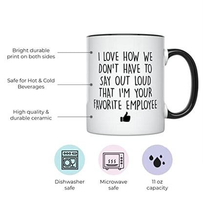 YouNique Boss Favorite Employee Worlds Best | Ceramic Coffee Mug | 11 OZ