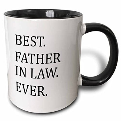 Best Father in Law Ever | Ceramic Coffee Mug | Father's Day Gift | Stylish Printed Design | Tea & Coffee Cup | 11oz | Black Two-Tone Design