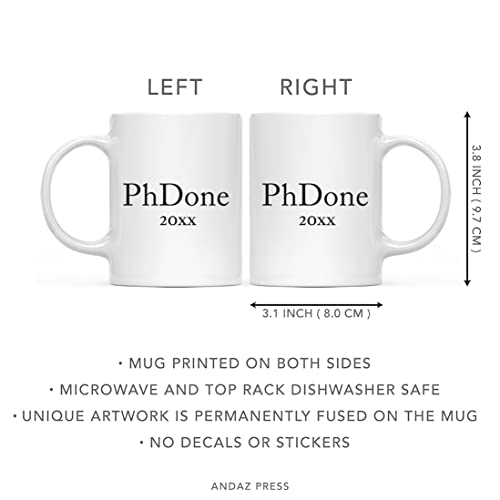 Graduation Gift PhDone 2026 1-Pack Includes | Ceramic Coffee Mug | 11 OZ