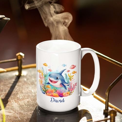 Personalized Shark Custom And Color Fishes | Customised Coffee Mug | 11 OZ