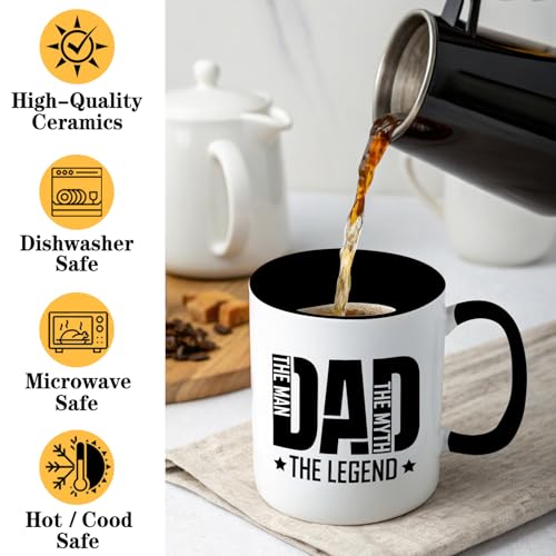 Funny for Dad | Ceramic Coffee Mug | Father's Day Gift | Stylish Printed Design | Tea & Coffee Cup | 11oz | Black Two-Tone Design