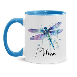 Personalized Name Dragonfly Lover Gift | Customised Coffee Mug | 11 OZ
