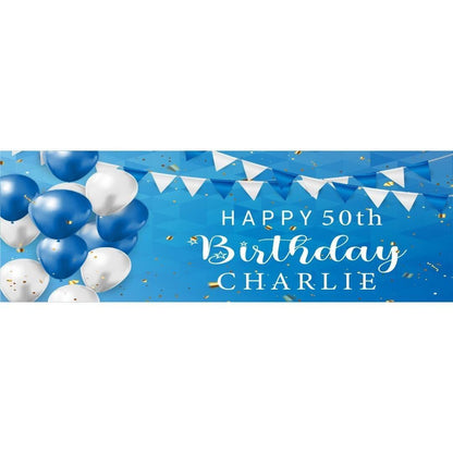 Personalised Birthday Banner: Blue Theme Party Decor