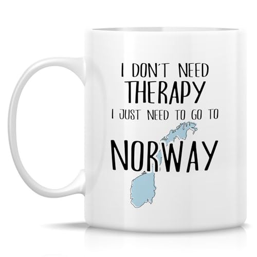 Funny Norway Lover Don t Need Therapy Just to | Ceramic Coffee Mug | 11 OZ