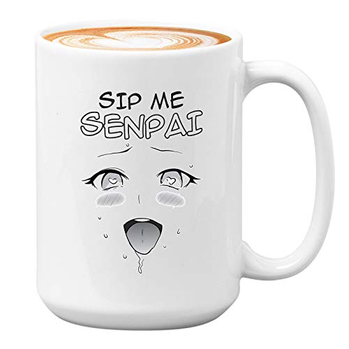 Anime Sip Me Senpai Haentai Weaboo Animation | Ceramic Coffee Mug | 11 OZ