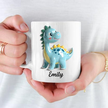 Unique Dinosaur Accent Personalized Name | Customised Coffee Mug | 11 OZ