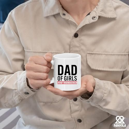 Dad Of Girls Outnumbered Gifts Fathers Day | Ceramic Coffee Mug | 11 OZ