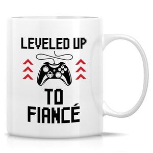 Funny Leveled Up to Fianc Humorous Engagement | Ceramic Coffee Mug | 11 OZ