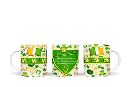 Irish Blessing Mug & Coaster Gift Set St Patricks Day Luck Prayer Coffee Gifts