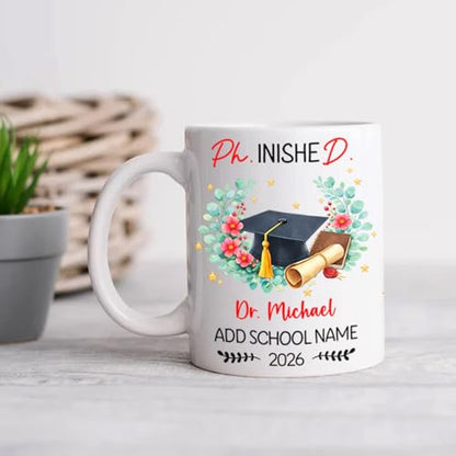 Personalized Phinished Graduation Custom | Customised Coffee Mug | 11 OZ