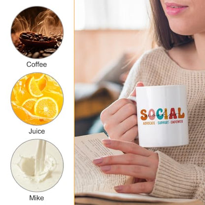 XQLZY Social Worker Cute Thank You Gifts for | Ceramic Coffee Mug | 11 OZ
