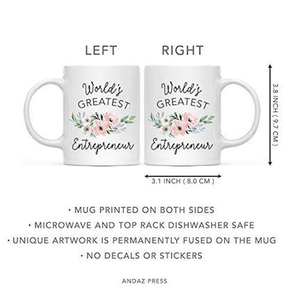 Gift for Women World s Greatest Entrepreneur | Ceramic Coffee Mug | 11 OZ