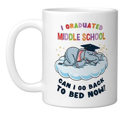 I Graduated Middle School Elephant Funny | Ceramic Coffee Mug | 11 OZ
