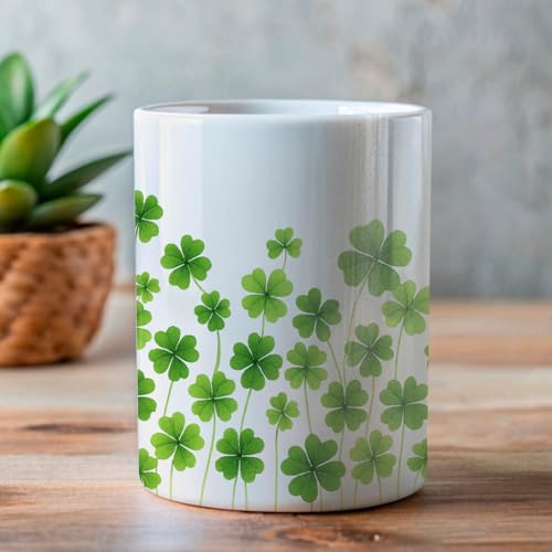 Personalized Name Gift For 4 Leaf Clover | Customised Coffee Mug | 11 OZ