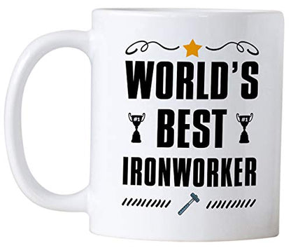 Ironworker Gifts World s Best Iron Worker Gift | Ceramic Coffee Mug | 11 OZ