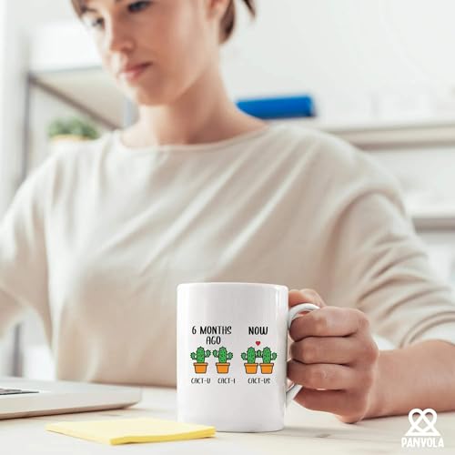 6 Month Anniversary Cactus Boyfriend Gifts | Ceramic Coffee Mug | 11 OZ