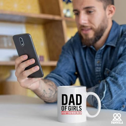 Dad Of Girls Outnumbered Gifts Fathers Day | Ceramic Coffee Mug | 11 OZ