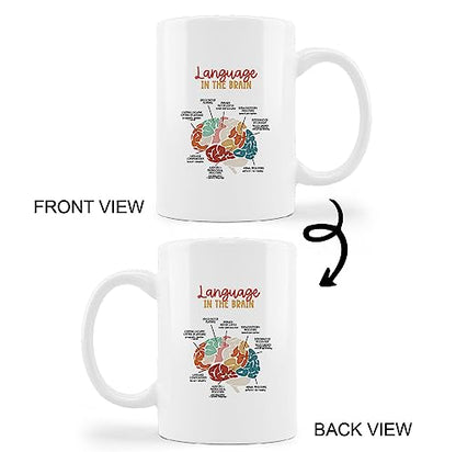 Language in the Brain Mental Health Speech | Ceramic Coffee Mug | 11 OZ