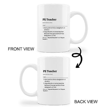Minimalist Milk with Handle PE Teacher | Ceramic Coffee Mug | 11 OZ