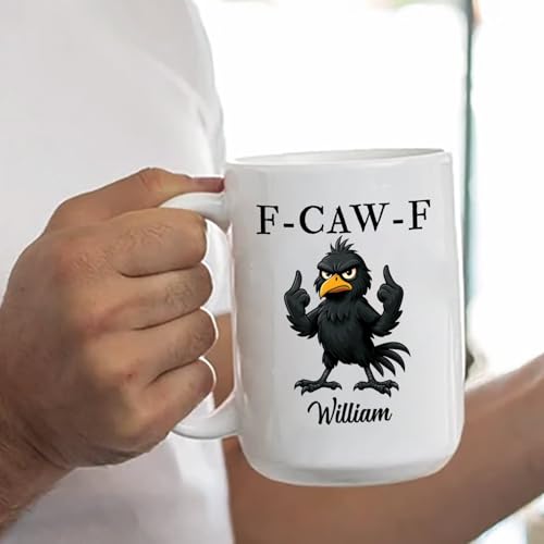 Customized Caw-F Crow Accent Personalized | Customised Coffee Mug | 11 OZ