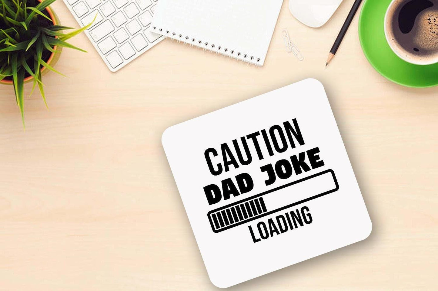 Caution Dad Joke Loading Mug & Coaster - Funny Office Gift