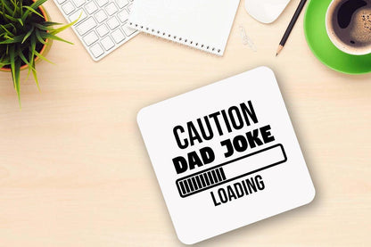 Caution Dad Joke Loading Mug & Coaster - Funny Office Gift