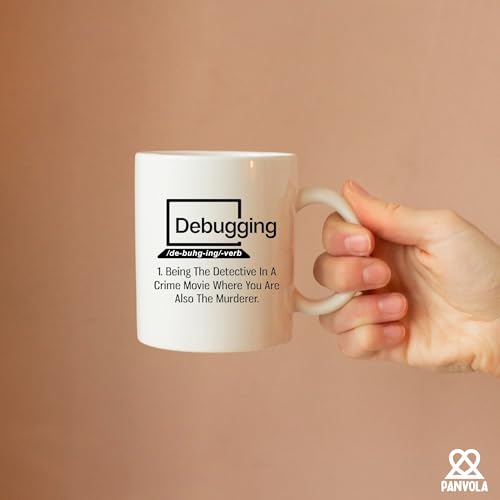 Debugging Funny Quote for Programmer Computer | Ceramic Coffee Mug | 11 OZ