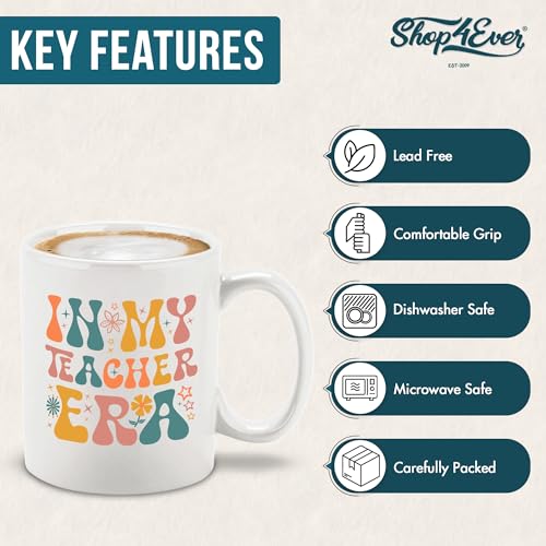 shop4ever In My Teacher Era Retro Floral | Ceramic Coffee Mug | 11 OZ