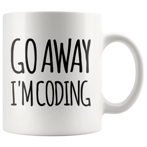 Go Away I m Coding Coder Gift Computer | Ceramic Coffee Mug | 11 OZ