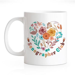 RZHV Sonographer Club Novelty Funny for | Ceramic Coffee Mug | 11 OZ