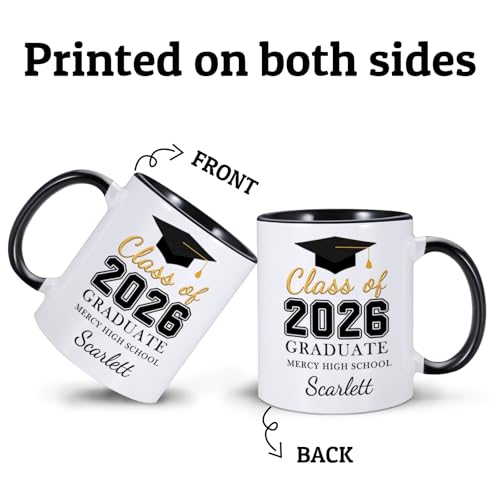 Personalized Graduation Gifts for Her Him | Customised Coffee Mug | 11 OZ