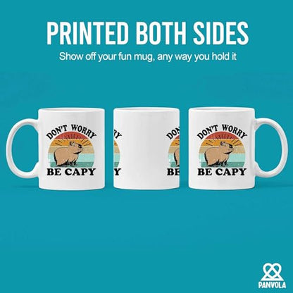 Don t Worry Be Capy Capybara Animal Lover | Ceramic Coffee Mug | 11 OZ
