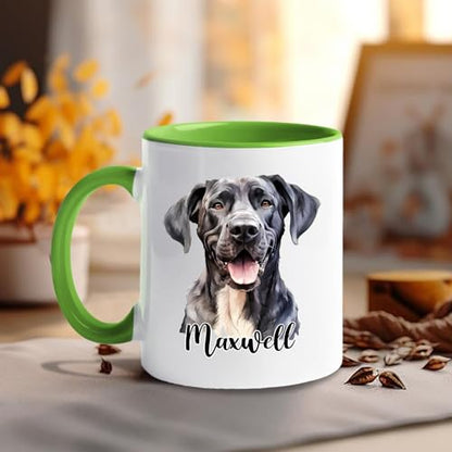 Personalized Name Great Dane Custom Dog | Customised Coffee Mug | 11 OZ