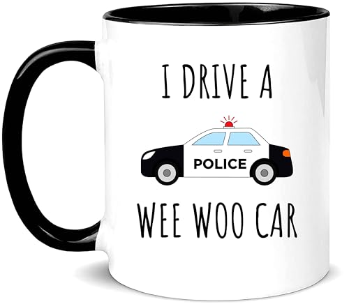 Funny Police Officer Wee Woo Car Graduation | Ceramic Coffee Mug | 11 OZ