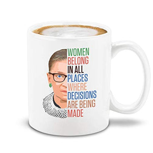 shop4ever Inspirational Quote Women Belong In | Ceramic Coffee Mug | 11 OZ