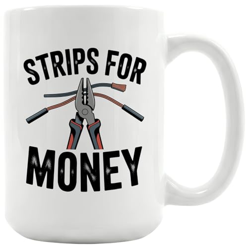Electrician Gifts For Men Strips Money Cool | Ceramic Coffee Mug | 11 OZ