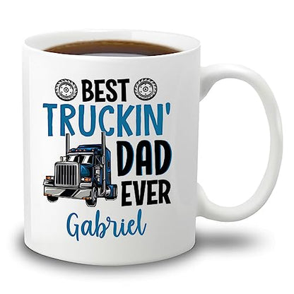 Best Truckin Dad Ever Gifts for Men | Customised Coffee Mug | 11 OZ