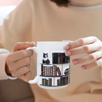 Full-Wrap Embossed 3D Book For Lovers Gifts | Ceramic Coffee Mug | 11 OZ