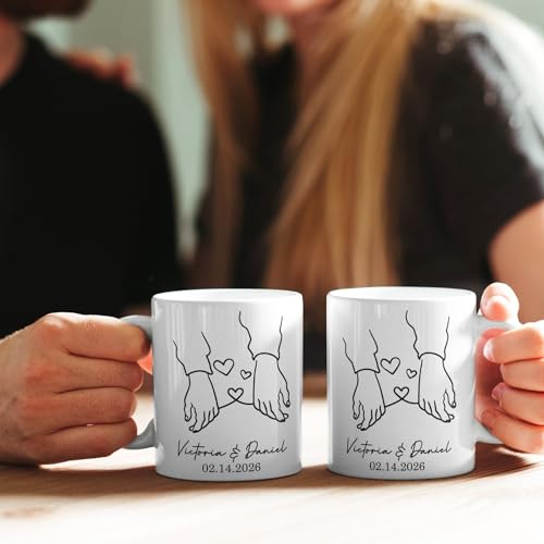 Personalized Couples Holding Hand Custom | Customised Coffee Mug | 11 OZ